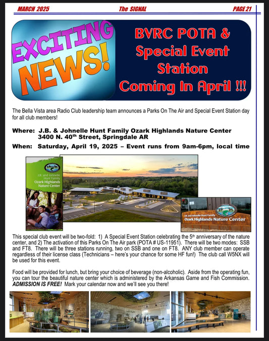 BVRC POTA & Special Event Station (April 19th 2025)